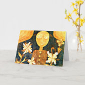 クレー中国の – ノヴェラ カード (黄色い花)