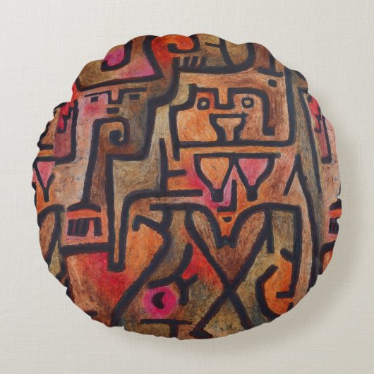 クレー抽象芸術フォレスト表現主義アモダンート ラウンドクッション (正面)