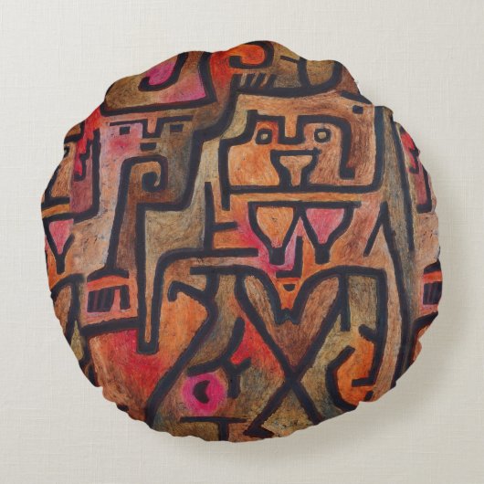 クレー抽象芸術フォレスト表現主義アモダンート ラウンドクッション (裏面)