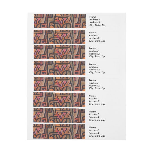 クレー抽象芸術フォレスト表現主義アモダンート ラップアラウンド宛名ラベル (シート)