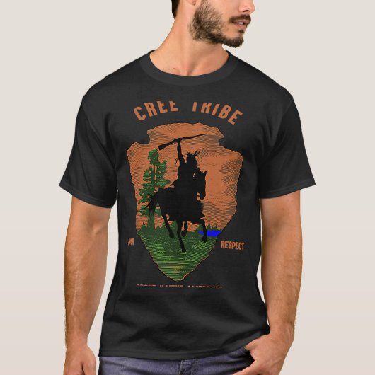 クレー族先住民アメリカインディアンヴィンテージアローレ Tシャツ (正面)