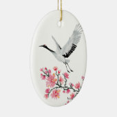 クレー日本のンとさくらんぼの花のクリスマス セラミックオーナメント (右)