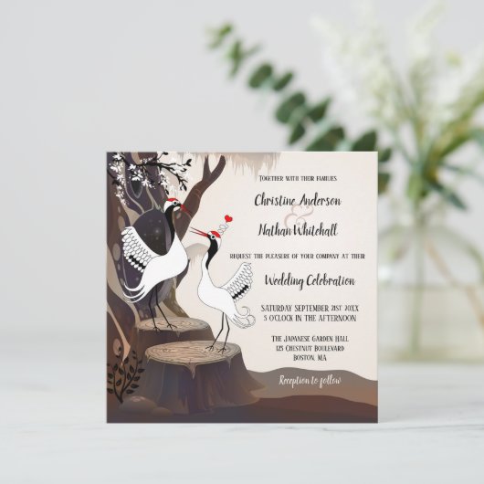 クレー日本のンフォレスト結婚式招待状 招待状 (スタンド正面)