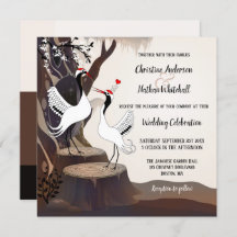 クレー日本のンフォレスト結婚式招待状