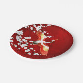 クレー日本のンホワイトさくらんぼブロッサムレッド ペーパープレート (アングル)