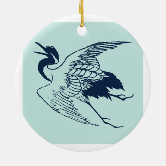 クレー日本のンヴィンテージスケッチ セラミックオーナメント (裏面)