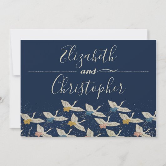 クレー日本のンヴィンテージブルーウェディング日付を保存 セーブザデート (正面)