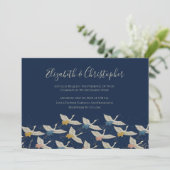 クレー日本のンヴィンテージブルー結婚式招待状 セーブザデート (スタンド正面)