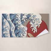 クレー日本のン波イラストレーション伝統的C バスタオル (バスタオル)