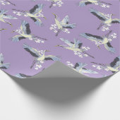 クレー日本のン着物アートパープル ラッピングペーパー (角)