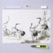 クレー日本のン鳥湿地野生生物ティッシュペーパー 薄葉紙 (クラフト)