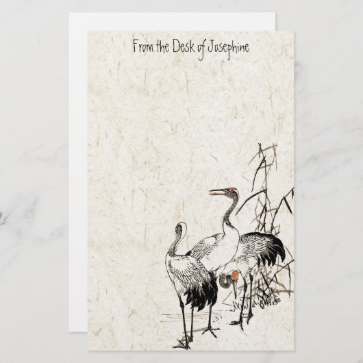 クレー日本のン鳥湿地野生生物文房具 便箋 (正面/裏面)