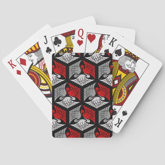 クレー日本のン、赤、グレー/グレーと黒 トランプ (裏面)