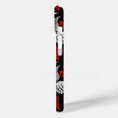 クレー日本のン、赤、グレー/グレーと黒 Case-Mate iPhoneケース (裏面 / 左)