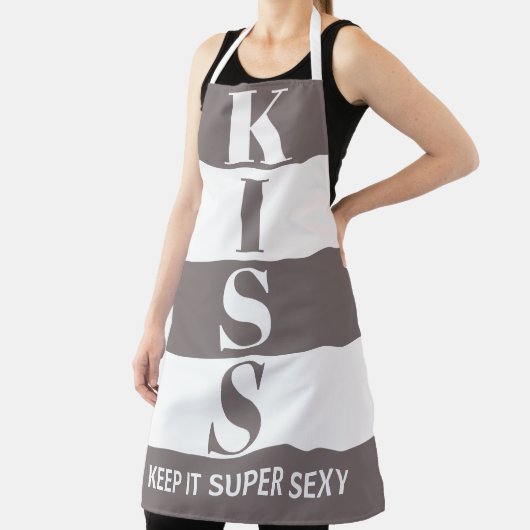 クレー灰色と白い保Itセイすごいキス エプロン (インサイチュ)