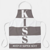 クレー灰色と白い保Itセイすごいキス エプロン (正面)