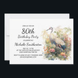 クレー葉ンフローラ80誕生日 招待状<br><div class="desc">自然の美しいを捉えエレガントる鶴の80歳の女性の誕生日パーティーの招待で素晴らしは、その存在で知られる優雅な鳥の絵画1つのツルを取り上げ威厳のあるる。この招ユニーク待は、クレーンの実物のようなイラストレーションを水彩で展示し、その羽毛と複雑な鮮やか詳細を展示する。野生動物や動物をテーマにした誕生祝いに最適なアートの招待はインスパイア、すべての年齢の鳥の愛好家を喜ばせるだろう。このカードはどんな年齢の人でも使えるように設計できる。お客様連絡のカスタマイズに関するサポートを受けたり、お客様のお祝いに対して追加のマッチングまたはコーディネート製品を要求したりする。</div>