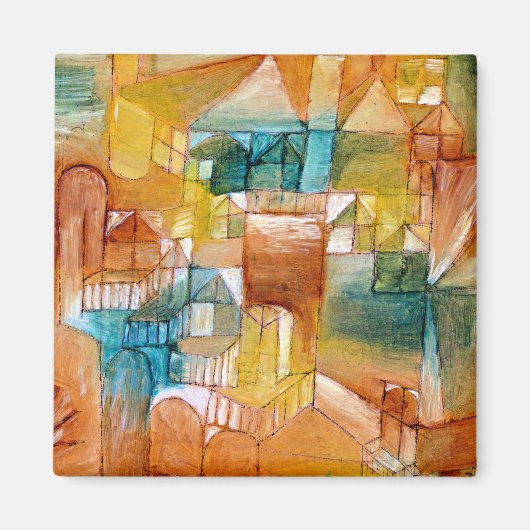 クレー語 – ファサードブラウングリーン マグネット (正面)