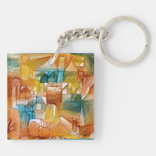 クレー語 – ファサードブラウン – グリーン キーホルダー (裏面)