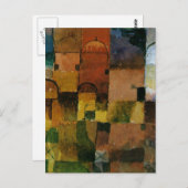 クレー赤と白ドメ絵画ス ポストカード (正面/裏面)