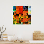 クレー赤と白ドーム ポスター (キッチン)