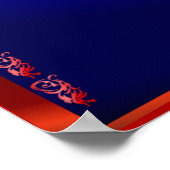 クレー飛んでいるンと太陽（ミッドナイトブルー背景）ヤード ポスター (角)