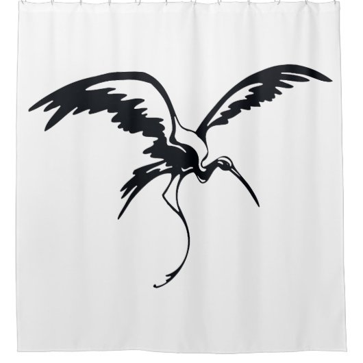 クレー飛んでいるンラインアート シャワーカーテン (正面)