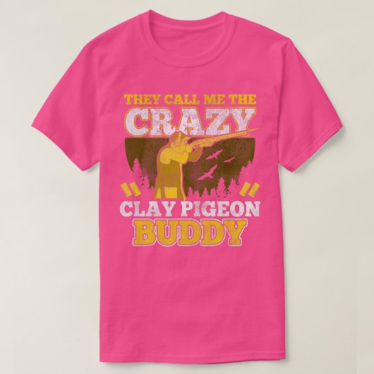 クレー鳩射撃、 発砲トラップシューティングスポーツシューティングギ Tシャツ (デザイン正面)