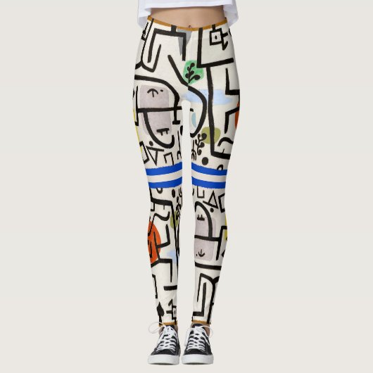 クレー・インスパイア抽象芸術アートレギンス レギンス (正面)