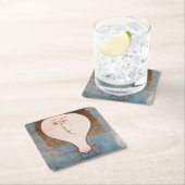 クレー・ガールの恐怖 スクエアペーパーコースター (インサイチュ)