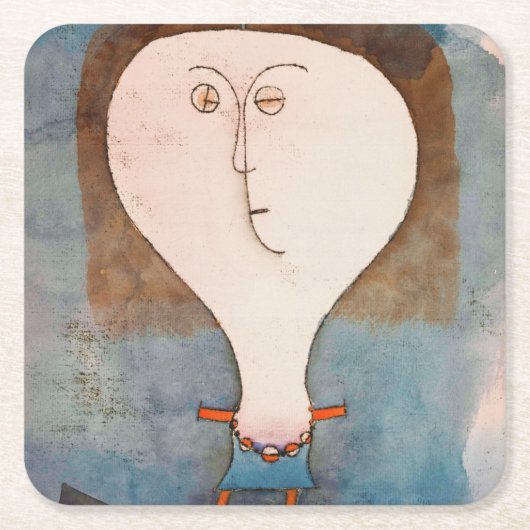 クレー・ガールの恐怖 スクエアペーパーコースター (正面)