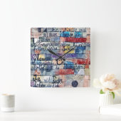 クレー·ソングから スクエア壁時計 (ホーム)