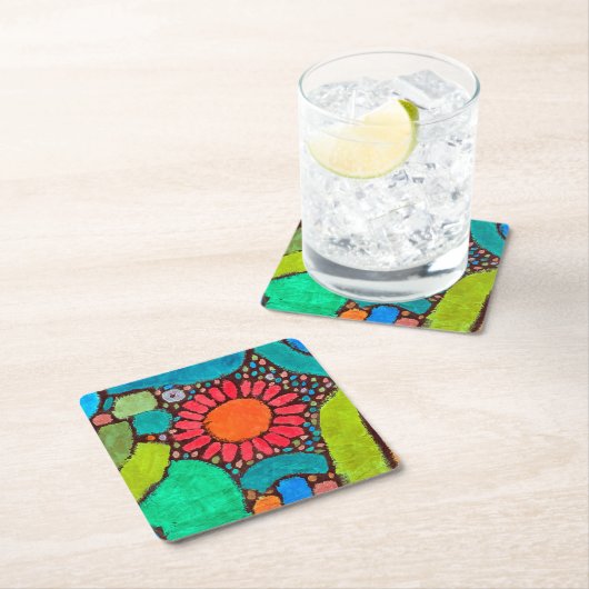 クレー・バレーの花 スクエアペーパーコースター (インサイチュ)