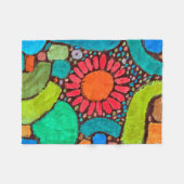 クレー・バレーの花 フリースブランケット (正面(横))