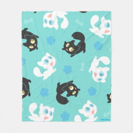 クレー&プチタキュードルブランケット（アクア） フリースブランケット