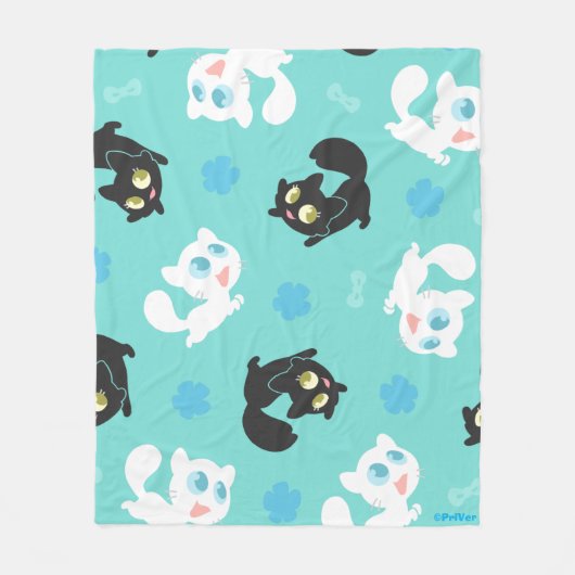 クレー&プチタキュードルブランケット（アクア） フリースブランケット (正面)