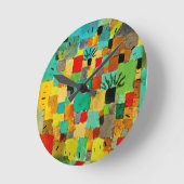 クレー – 南部（チュニジア）ガーデン ラウンド壁時計 (傾斜)