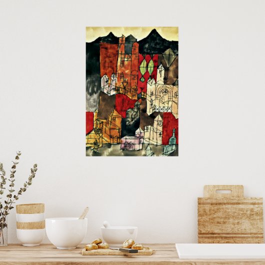 クレー – 教会の街， 1918 ポスター (キッチン)