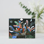 クレー - 暗い色彩の庭の絵 ポストカード (スタンド正面)