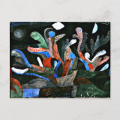 クレー - 暗い色彩の庭の絵 ポストカード (正面)