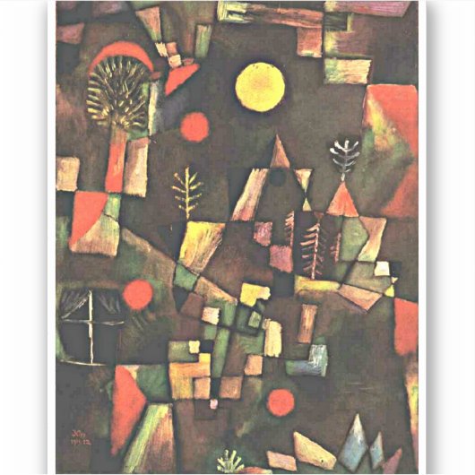 クレー – 満月 シール (正面)