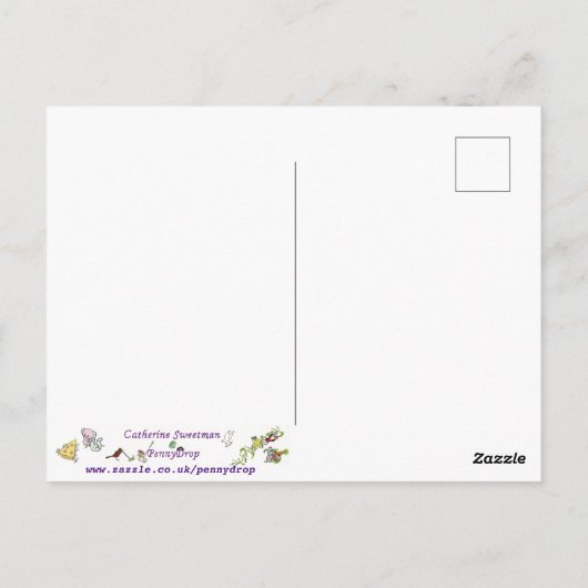 クレ予測できなームブルーリーデザーおもしろいト漫画のユーモア ポストカード (裏面)