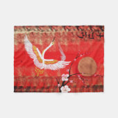 クレ日本のーンサンジャパン桜レッ絵画ドズ フリースブランケット (正面(横))