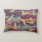 クレ日本のーンズ伝統的デザインパープル アクセントクッション (裏面)