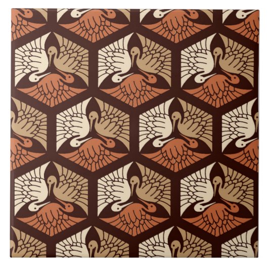 クレ日本のーンズ、タン、サビット&チョコレートブラウンセラ タイル (正面)