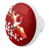 クレ日本のーンホワイトさくらんぼブロッサムレッド セラミックノブ (右)