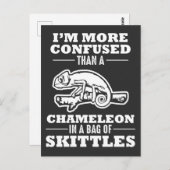 クロおもしろいーラプンカメレオンリザード ポストカード (正面/裏面)