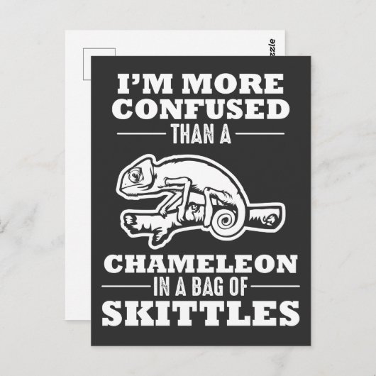 クロおもしろいーラプンカメレオンリザード ポストカード (正面/裏面)