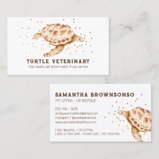 クロアカウミガメ科 カレッタ 名刺 (正面/裏面)