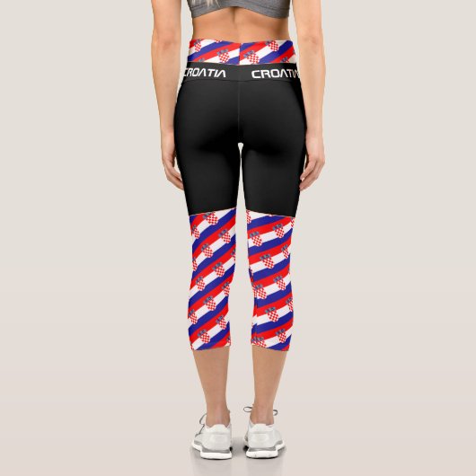 クロアチアおよびクロアチア国旗のファッション、フィットネス カプリレギンス (裏面)